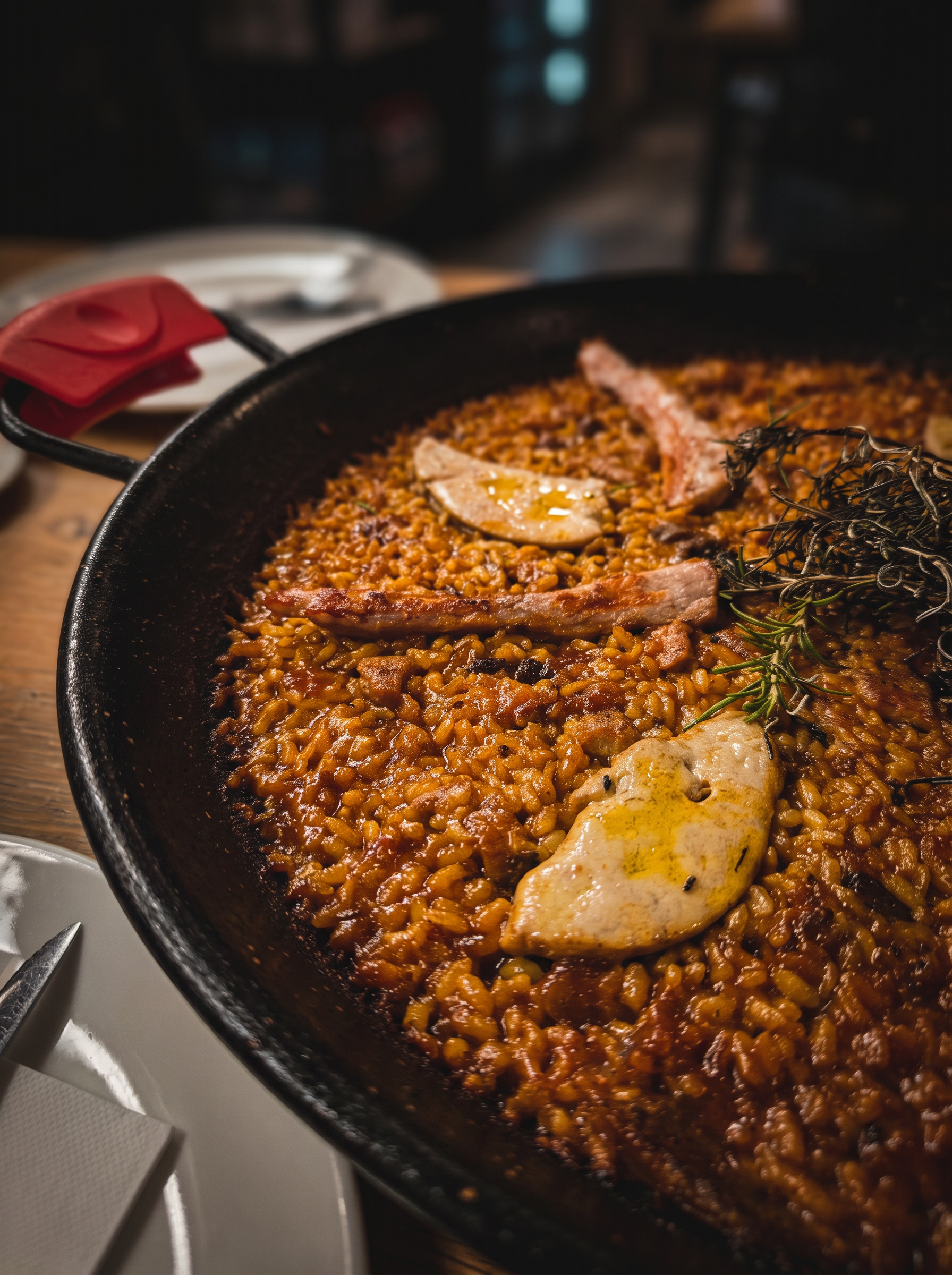 Arroz de secreto y foie