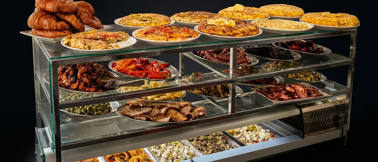 Vitrina de almuerzos y tapas de Bar Galeta